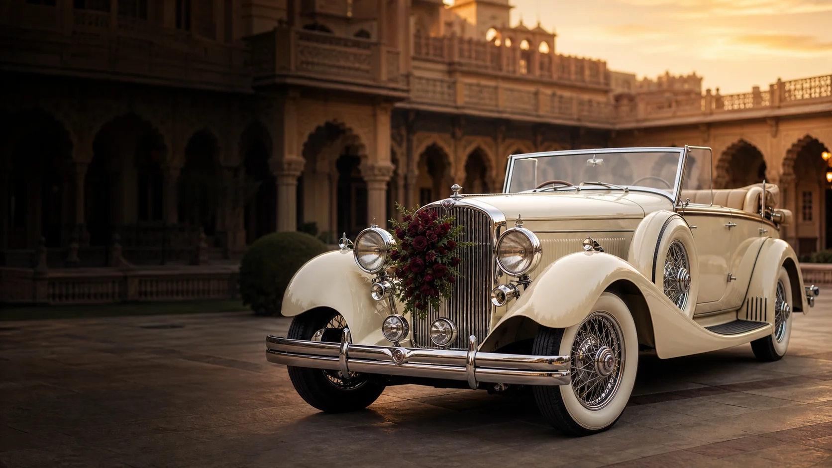 The Ivory Imperial vintage wedding car
